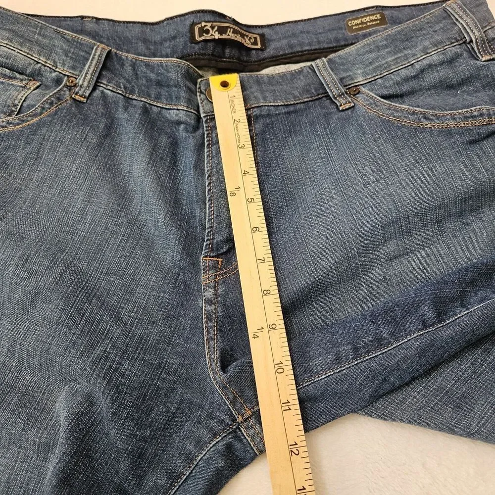 34 Heritage Jeans Mens 41 x 32.5 Confidence Mid Rise Relax‎ Blue Dark Wash Denim